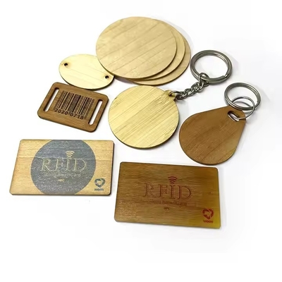 شراء علامة RFID خشبية مقاومة للماء NFC Ntag 213 215 RFID علامة أمتعة خشبية online manufacture